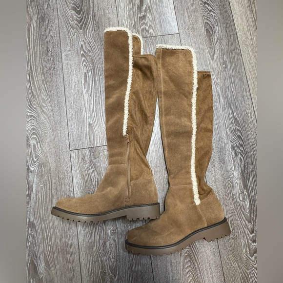 Shoes - Sole/society Women's Tan Suede Knee-High Boots